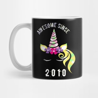 Awesome Since 2010 unicorn birthday 10th gift shirt Mug